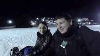 Having Fun Snowboarding