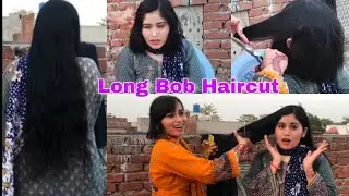 Long Bob Hair Cut | short hair cutting video | Nimra Butt | Saba Knwal hair cutting video