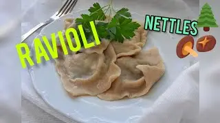 Рецепт равиоли с грибами и крапивой на английском языке