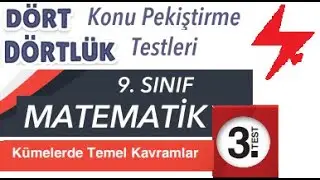 9. Sınıf Dört Dörtlük  Konu Pekiştirme Testleri Kümelerde Temel Kavramlar 3. Test | MEB 4x4 testler