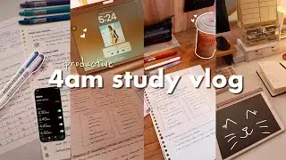 Productive Study Vlog 📚🗒️ | waking up at 4 am, study at a cafe, tons of quizzes, cramming