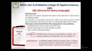 SQL datatypes
