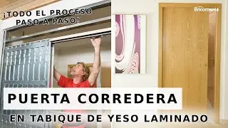 Puerta corredera en yeso laminado –Tabiques para puerta corredera PASO a PASO // Bricomania