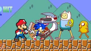 What a Close Fight! Super Better Mario & Sonic  vs  Mordecai & Finn and Jake | Best of 3