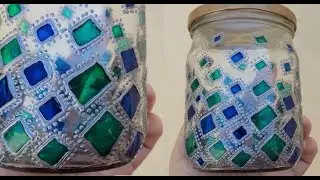 DIY Из обычной банки красивую Роспись по стеклу для начинающих/ Tutorial Stained glass painting jars