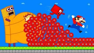 Finish the pattern? Mario Escape Number Giant PREGNANT Shape Blocks | Game Animation