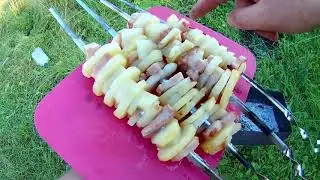 РЫБАЛКА С НОЧЕВКОЙ НА КРУЖКИ,СПИННИНГ.ГОТОВКА!ВКУСНЯШКА НА МАНГАЛЕ.
