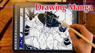 Sketching And Inking Manga On iPad Pro | Anime Manga Sketch