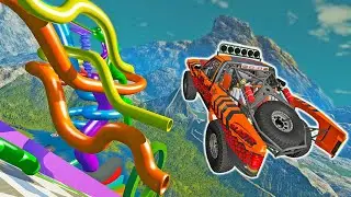The NEW Most Destructive Map EVER In BeamNG! So Many Ways To Crash! - BeamNG Drive SLANT OF DEATH