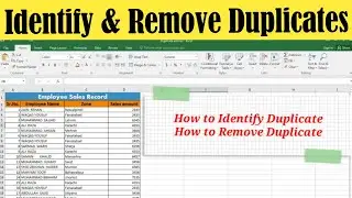 How to Find and Remove Duplicate Entries in Microsoft Excel:  Excel Tips & Tricks