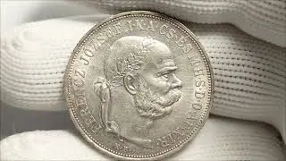 [1/6] Srebrne monety Austro-Węgierskie z Franciszkiem Józefem I - 5 koron 1900 Węgry.