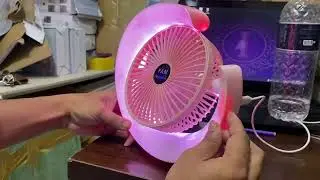 Colourful Desktop Fan #fan #rechargeable #light #lightroom