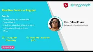 Reactive Forms In Angular | Pallavi Prasad | SpringPeople