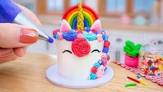 Satisfying Miniature Sweet Rainbow Unicorn Cake Decorating 🦄 Mini Yummy Best Recipe 🦄 ASMR Cooking