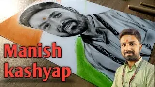 Drawing Manish kashayap sir || 😱😱घंटो की मेहनत बश 22 second मे।।। Sach tak news... Son of Bharat.🇮🇳