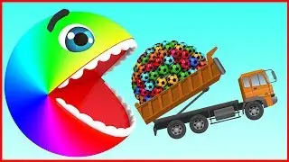 APRENDA AS CORES COM PACMAN E A CIDADE MÁGICA ENQUANTO COMER CAMINHÕES DE TROLE.