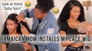 MY JAMAICAN MOM INSTALLS MY WIG & DOES MY MAKEUP | FOR THE FIRST TIME | HAIRSASA ♡  