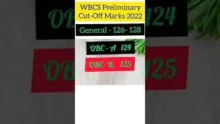 WBCS Preliminary cut-Off marks 2022 