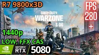 Warzone RTX 5080, Ryzen 9800X3D 1440p LOW FPS Test (Season 6)