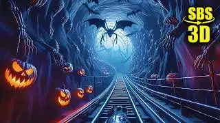 3D Spooky Halloween Cave | Roller Coaster | VR Vídeo 3D SBS [Google Cardboard • VR Box] Meta Quest