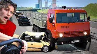 УЗКИЕ УЛОЧКИ и ШАШКИ на КАМАЗЕ в БИМКЕ... | BeamNG.drive **СГОРЕЛ РУЛЬ**