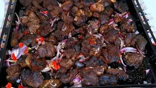 How to grill goat meat with oven /spicy goat meat