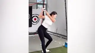 Luxury backswing top position! KLPGA pro Lee Yoon-myeong's golf swing!
