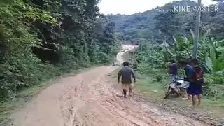 Jalan raya dari Kg. Nawanon ke Pekan Ranau