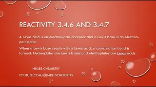 IB Chemistry HL Only - Reactivity 3.4.6 and 3.4.7 - Lewis Acids and Bases