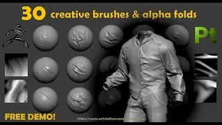30 Creative Brushes & Alphas for Clothing Folds in ZBrush and Substance Painter