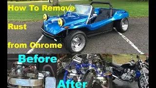 How To Remove Rust from Chrome using Quick-Glo Chrome Cleaner- Motorcycles, VW Buggy car restoration