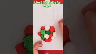 The easiest christmas ornament craft for toddlers & small children.  Motor skills. Pompoms bauble.