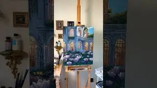 I painted the spring court manor from #ACOTAR #artshorts #bookish #artprocess
