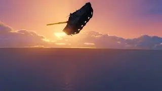 Fyling tank watching a beautiful sunset