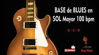 BLUES EN SOL G Mayor 100 bpm. Escala Jónica, para improvisar con guitarra. Backing track en G