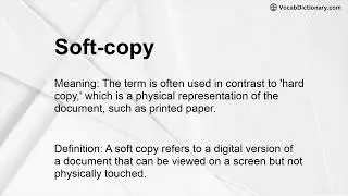 Soft-copy Meaning
