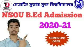 NSOU B.Ed Admission 2020