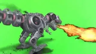 Robot to fire green screen video