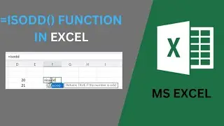 Isodd Function in excel | Excel function tutorials