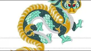 PE-design: Oriental dragon embroidery