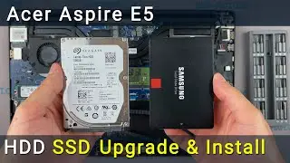 How to install SSD in Acer Aspire E5-511, E5-521, E5-571, E5-572 | Hard Drive replacement