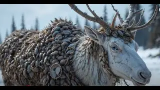 Poor Dear Covered with Barnacles help by the Recue Team in Snow
