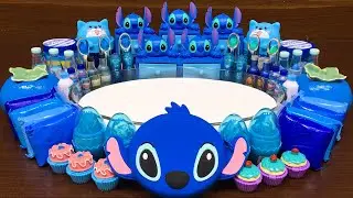 BLUE STITCH Slime! Mixing Makeup, Glitter and More into Glossy Slime! Satisfying Slime Video 