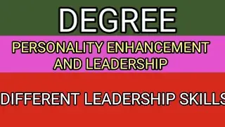 Different leadership skills
