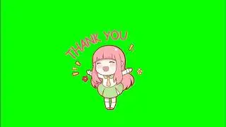 ✔️GREEN SCREEN EFFECTS: anime girl - thank you