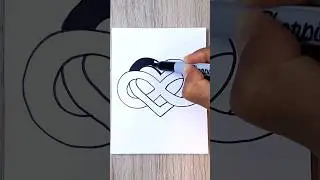 🔥 Como Dibujar un CORAZÓN Cruzado #shorts #arte