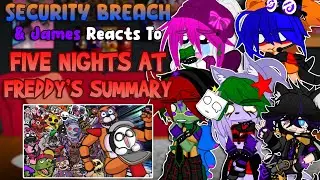 Security Breach & James Reacts To: “Five Nights At Freddy’s 1 Minute Summary | FNAF | Gacha Club