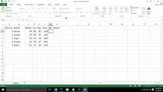 MS Excel 2013 Tutorial - Student Marks sheet