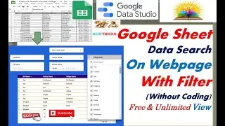 Google Sheet Data free show on webpage with filter II google sheet data fetch on website