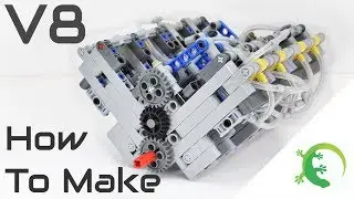 How To Make LEGO Technic V8 Pneumatic Engine - LPE MOC - With Parts list